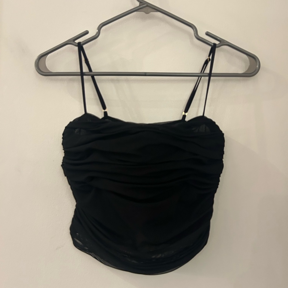 Babaton Black Ruched Camisole